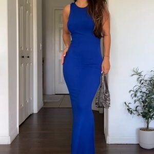 Built-In Shapewear Crew Neck Sleeveless Maxi Lounge Dress - Popilush